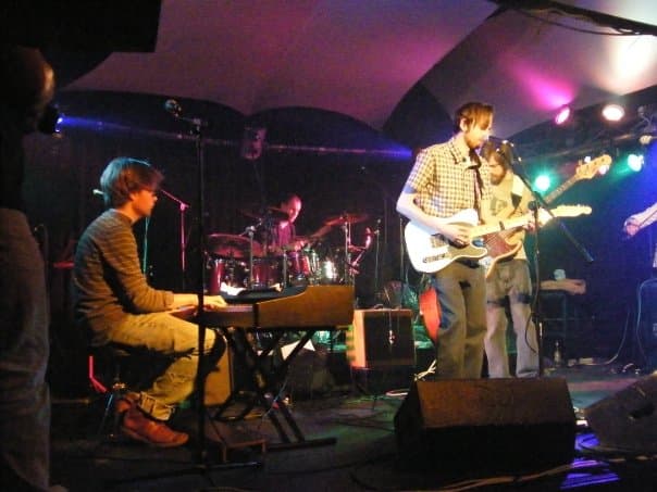 James performing live with a band